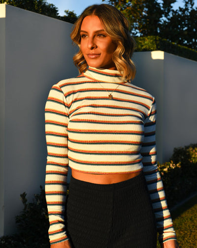 Abby Lurex Stripe Crop Top freeshipping - Evangeline
